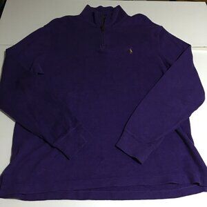 Polo Ralph Lauren 1/4 Zip Sweater Estate Rib Men’s Size Large Purple